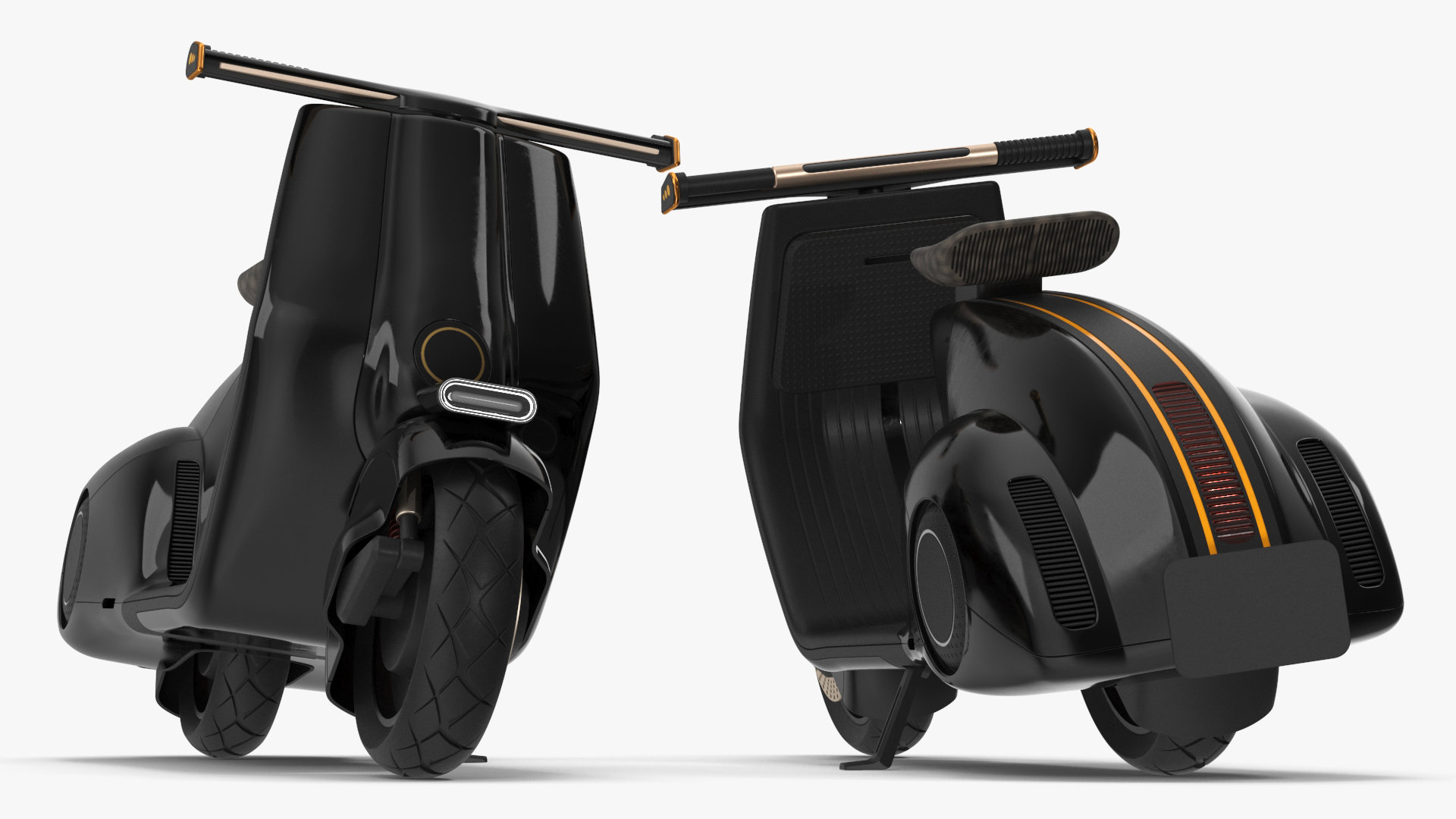 Modern Electric Scooter Black 3D model