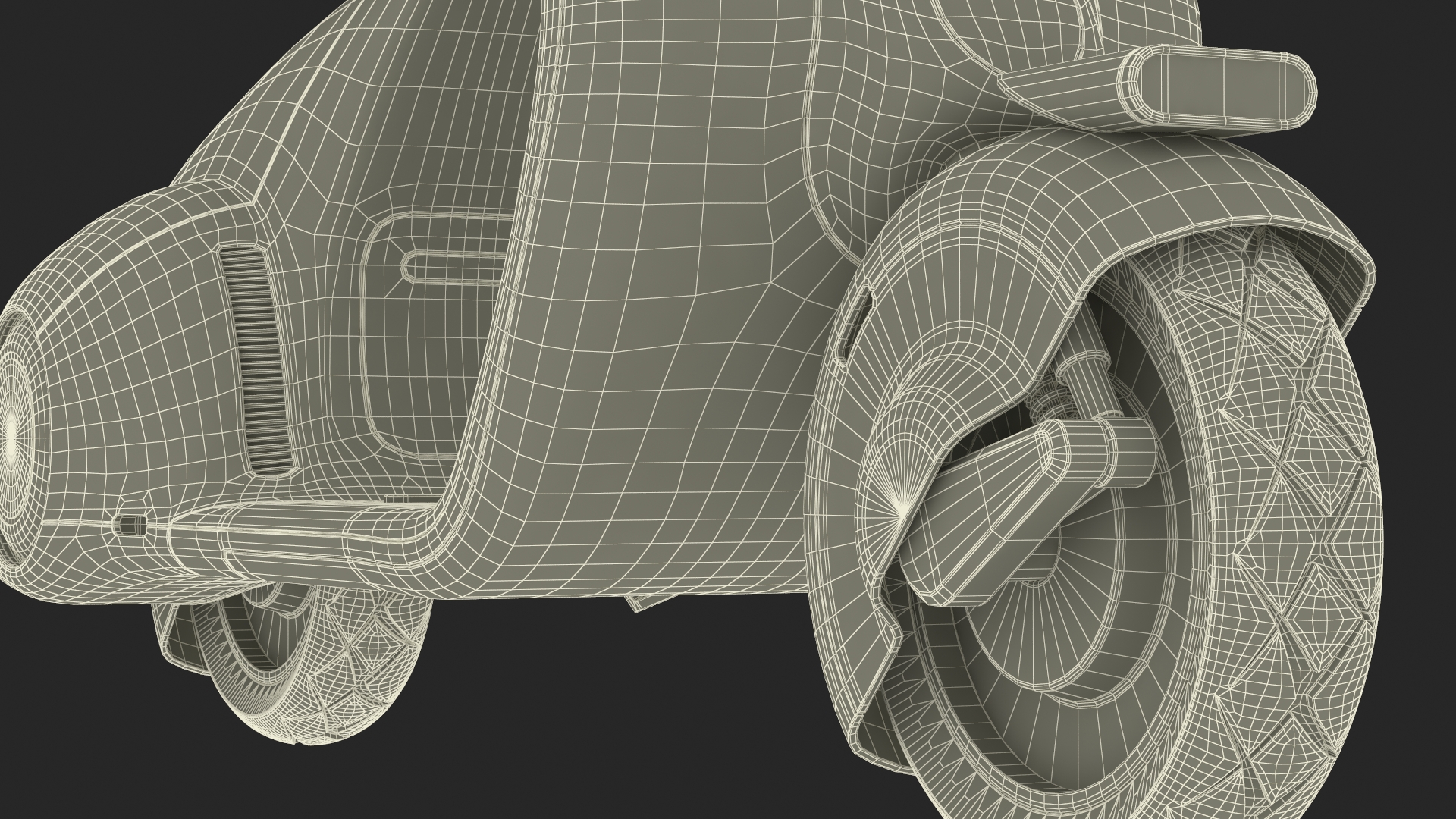 Modern Electric Scooter Black 3D model