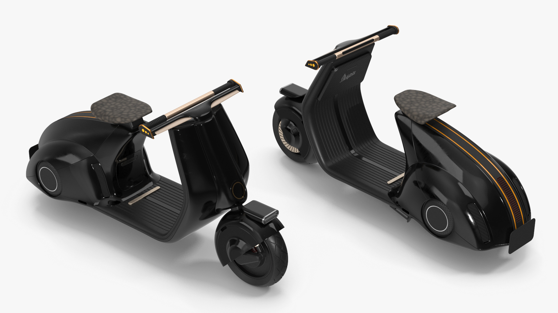 Modern Electric Scooter Black 3D model