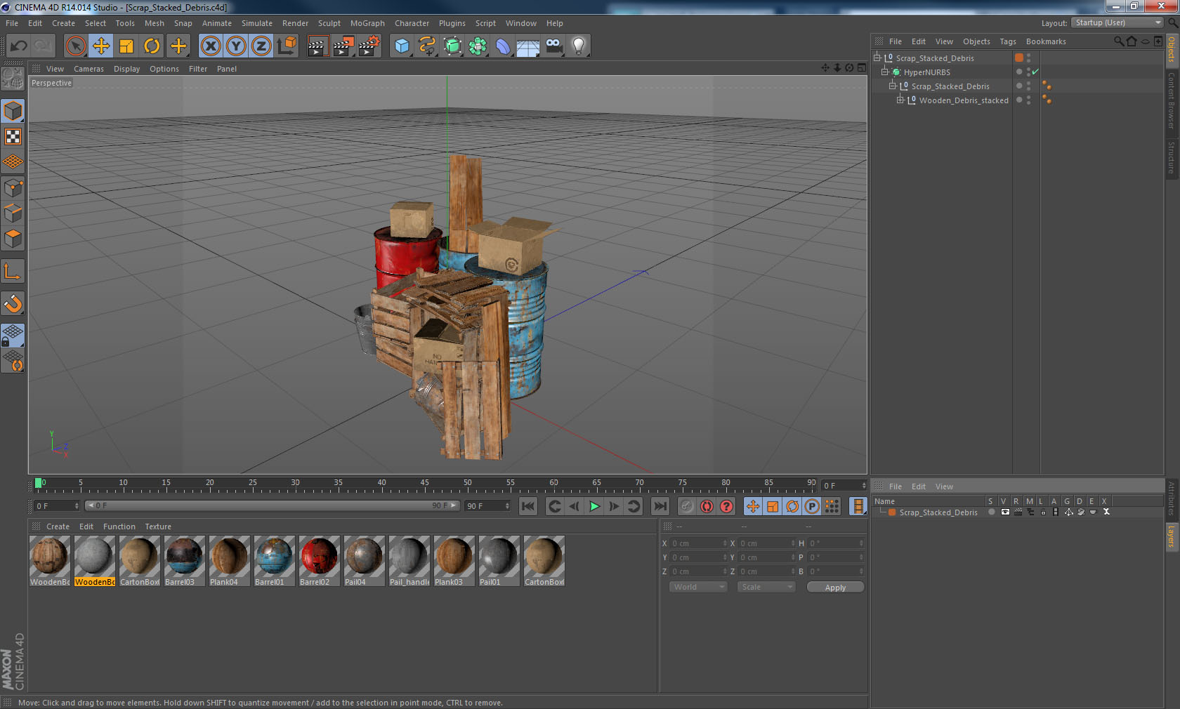 3D model Scrap Stacked Debris