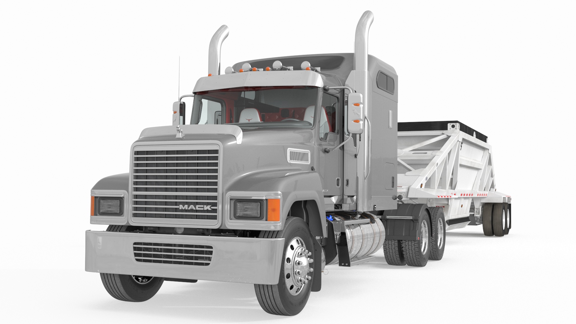 3D Mack CHU613 Truck with Manac Bottom Dump Trailer model