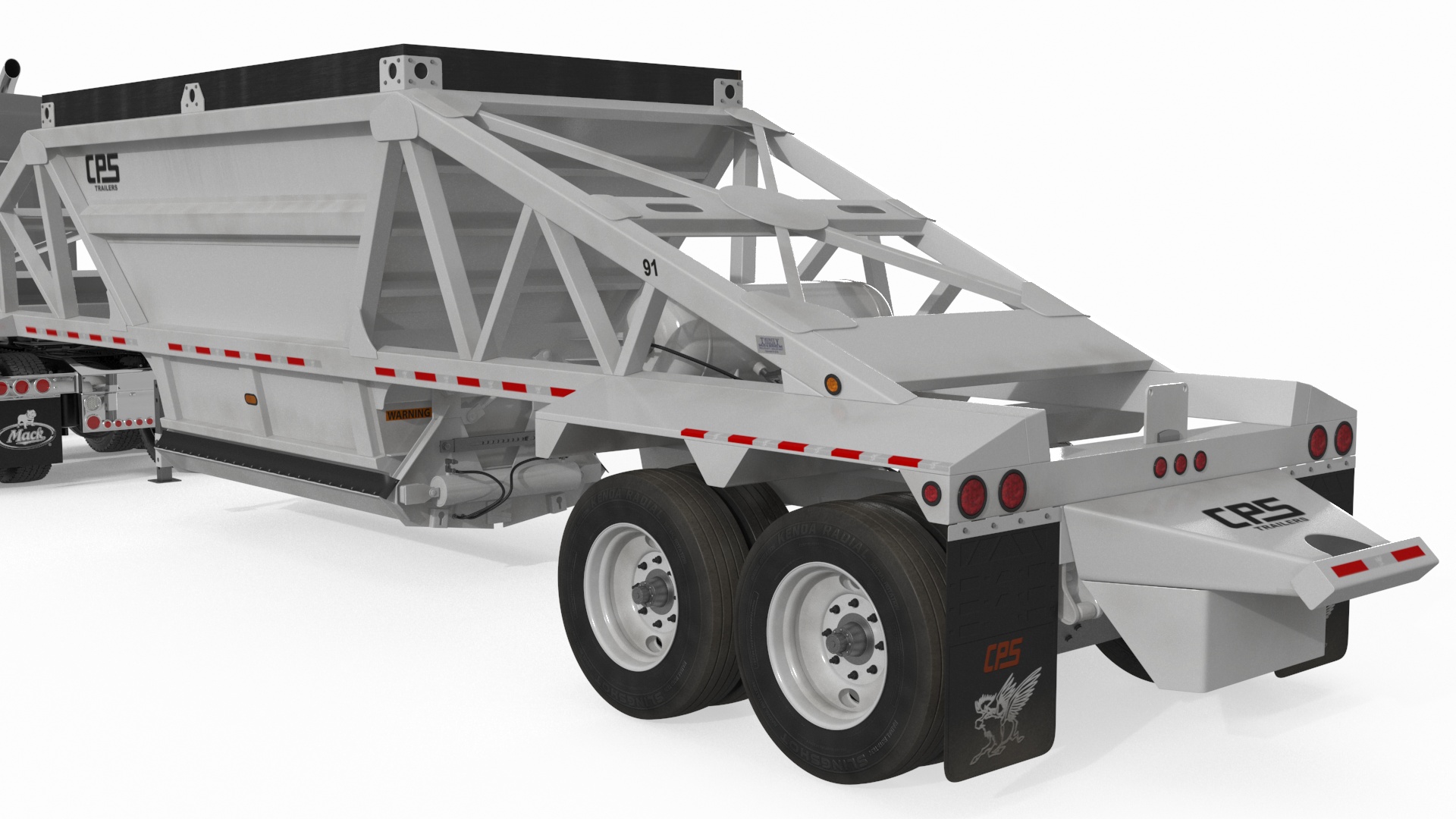 3D Mack CHU613 Truck with Manac Bottom Dump Trailer model