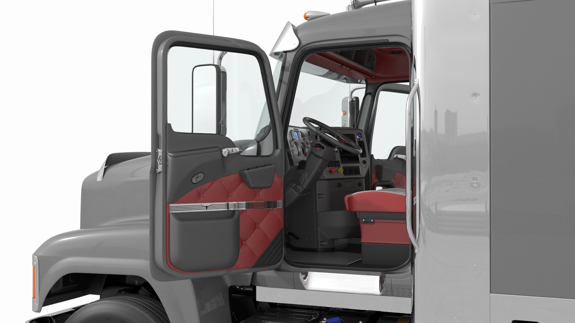 3D Mack CHU613 Truck with Manac Bottom Dump Trailer model