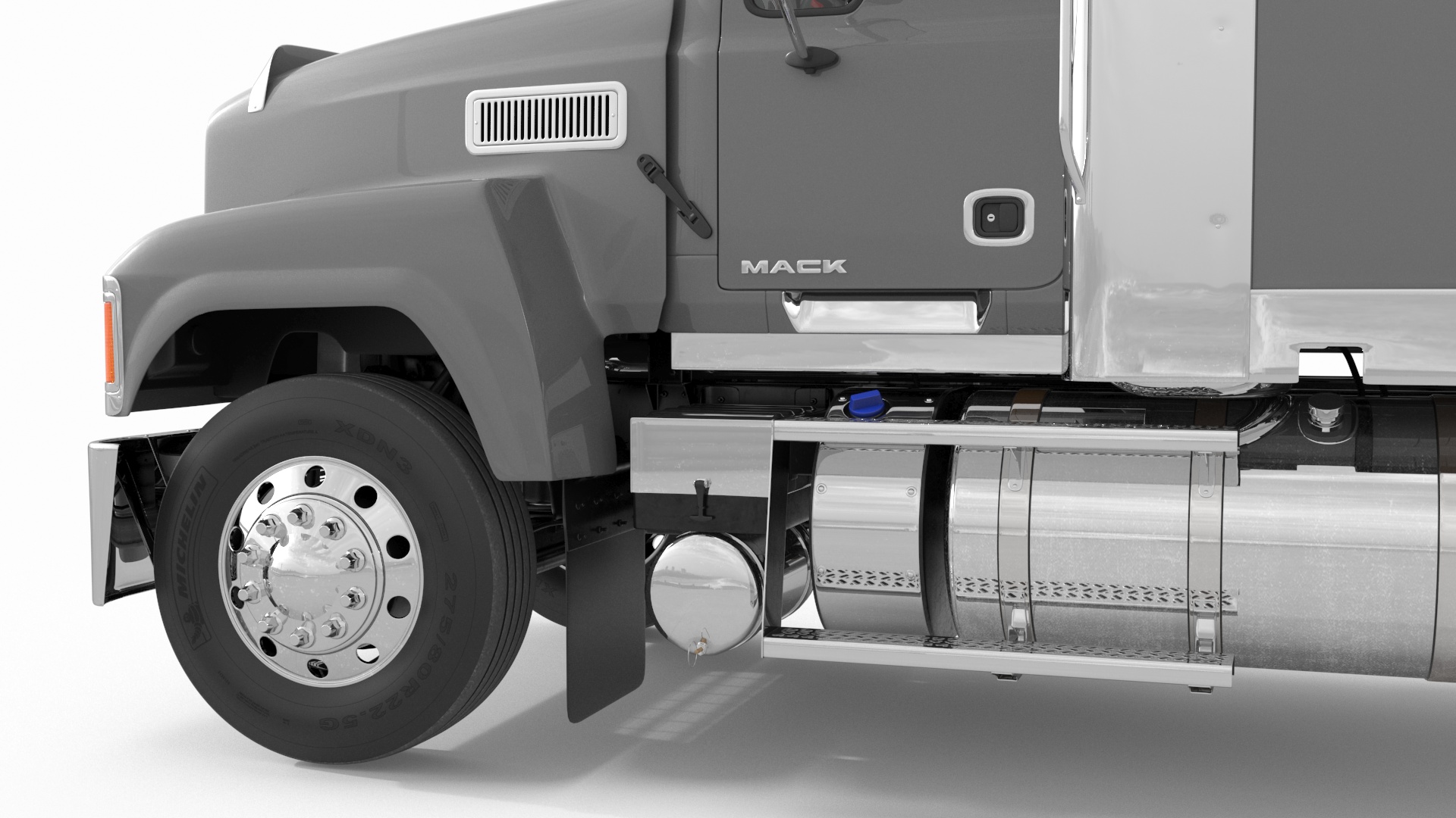 3D Mack CHU613 Truck with Manac Bottom Dump Trailer model