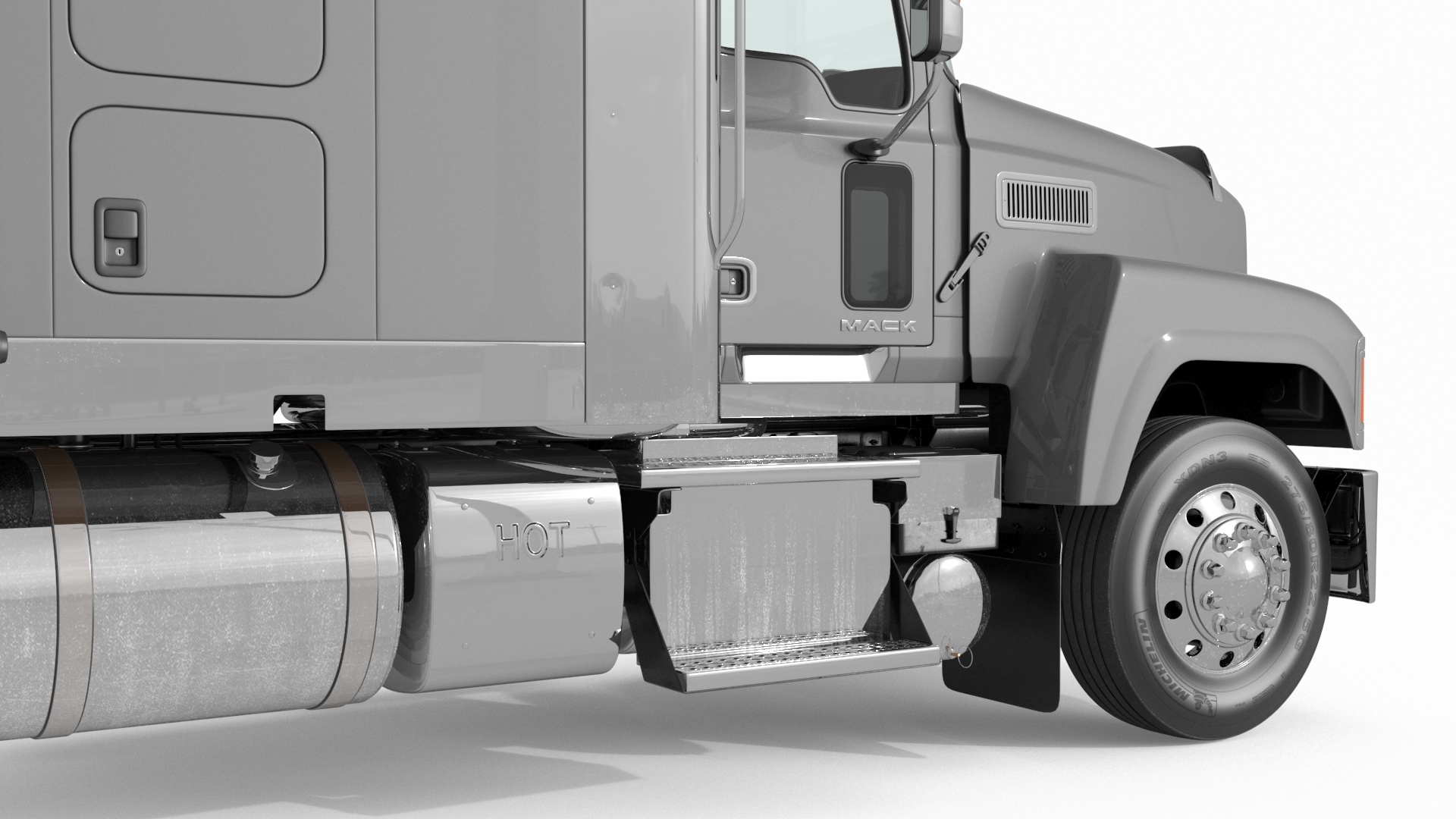 3D Mack CHU613 Truck with Manac Bottom Dump Trailer model