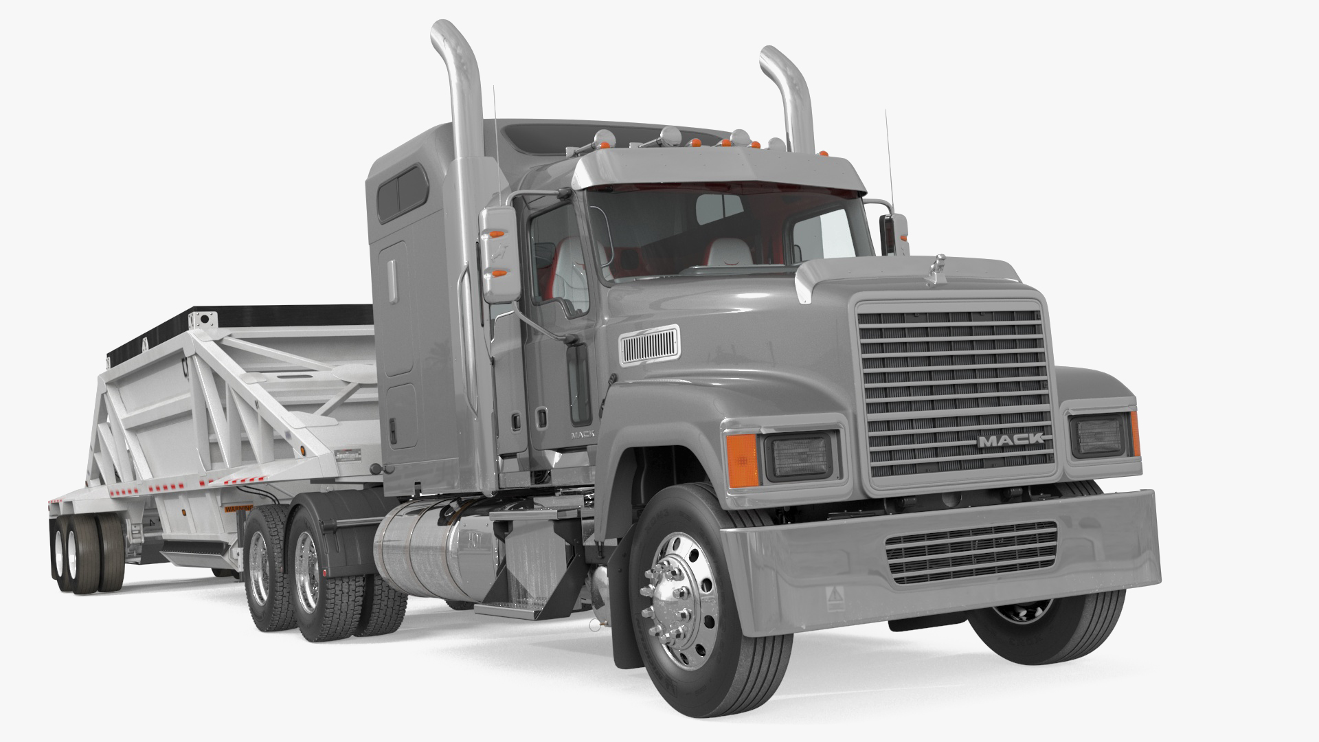 3D Mack CHU613 Truck with Manac Bottom Dump Trailer model
