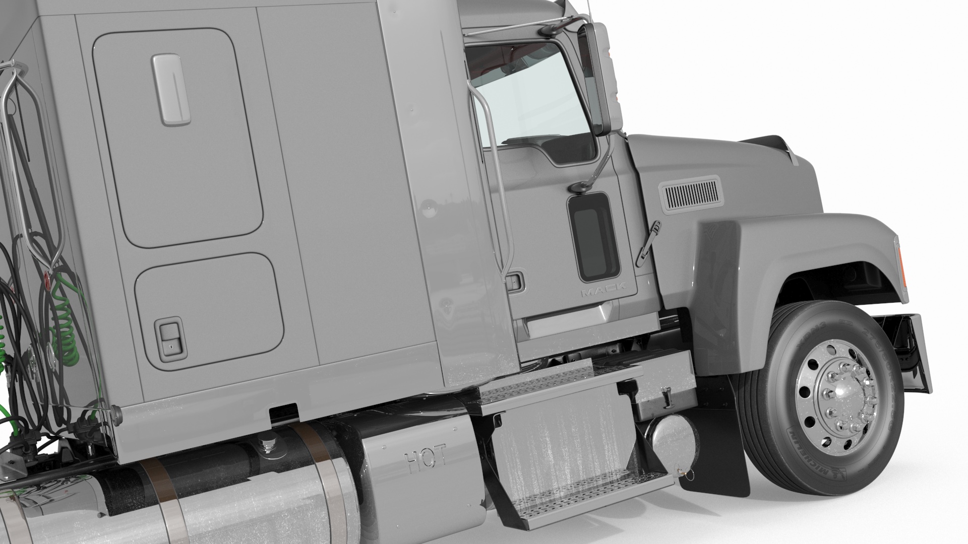 3D Mack CHU613 Truck with Manac Bottom Dump Trailer model