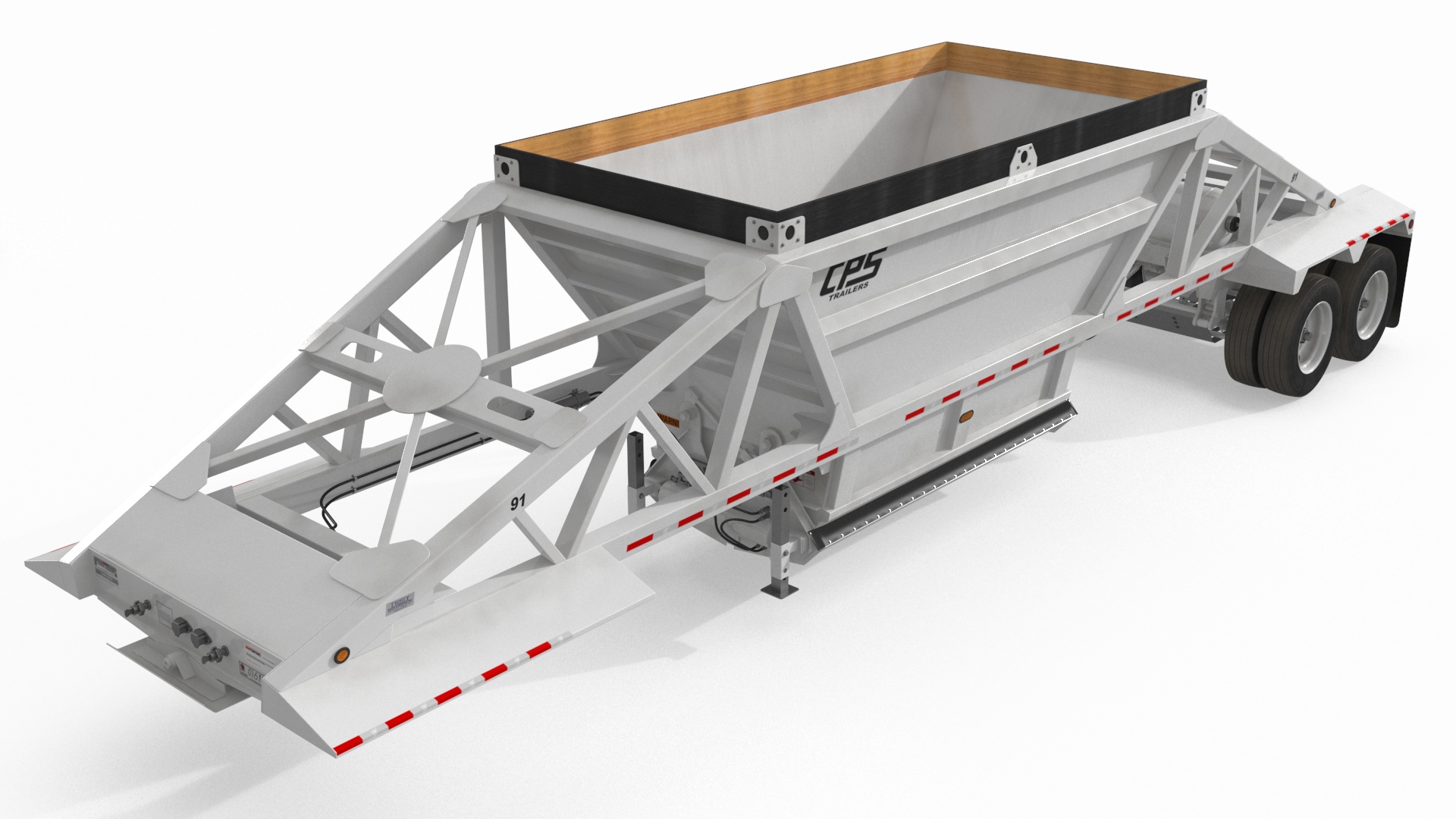 3D Mack CHU613 Truck with Manac Bottom Dump Trailer model