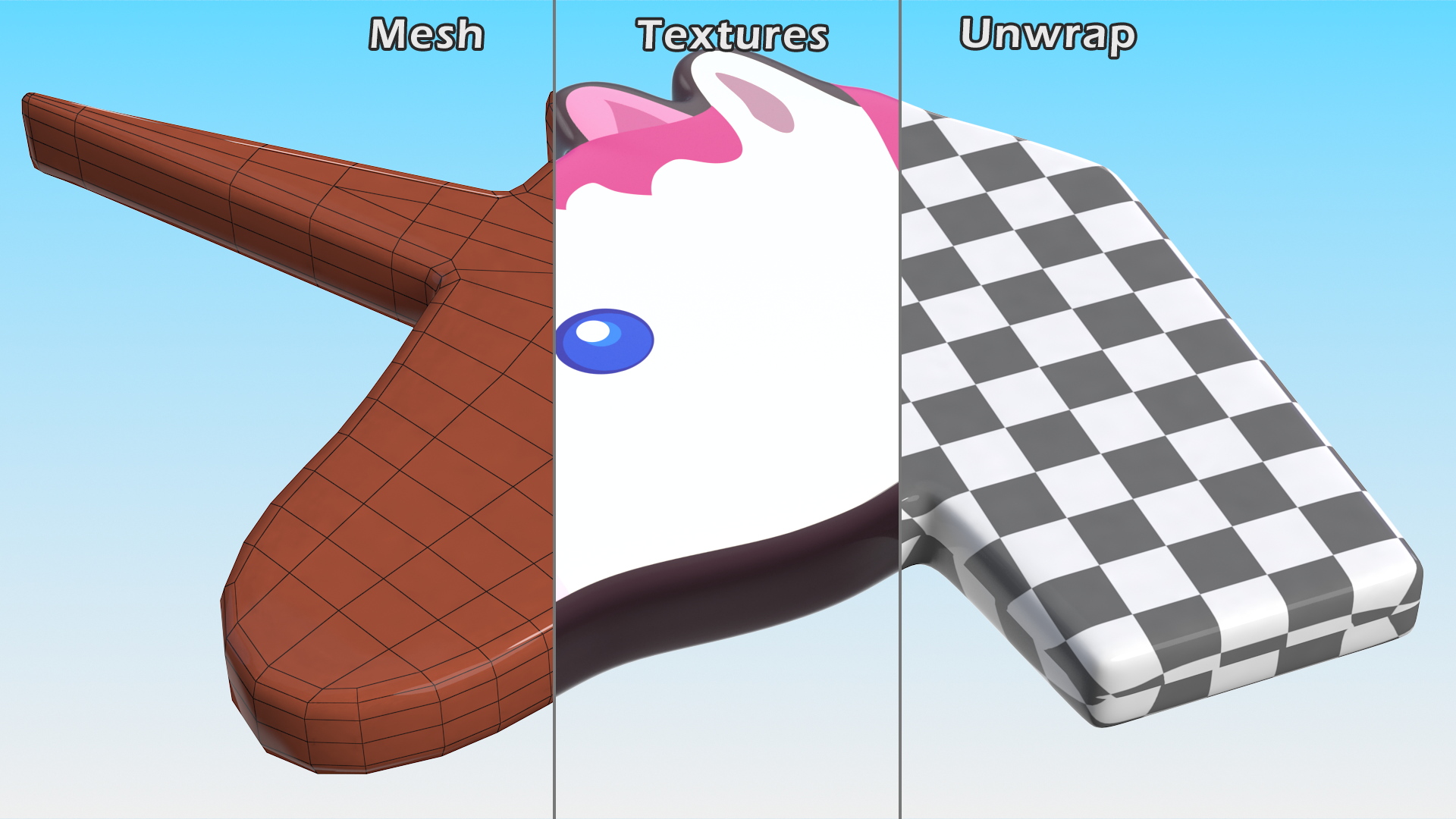 3D Unicorn Emoji model