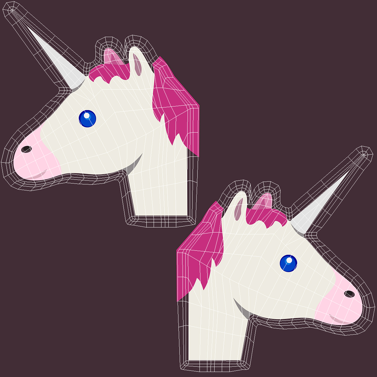 3D Unicorn Emoji model