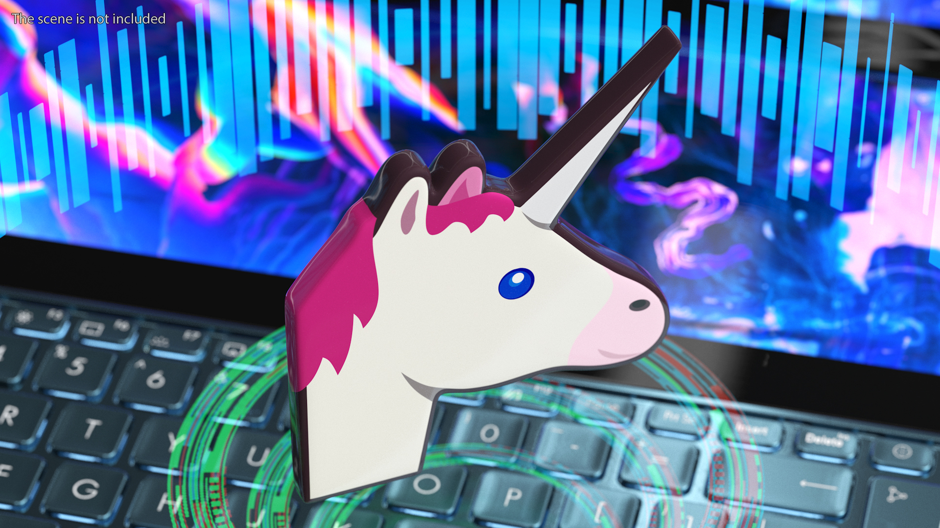 3D Unicorn Emoji model
