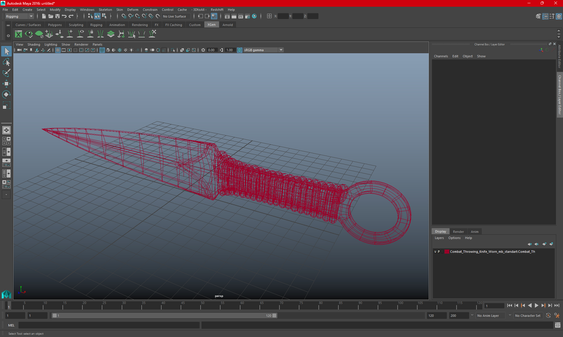 3D model Point Throwing Knife
