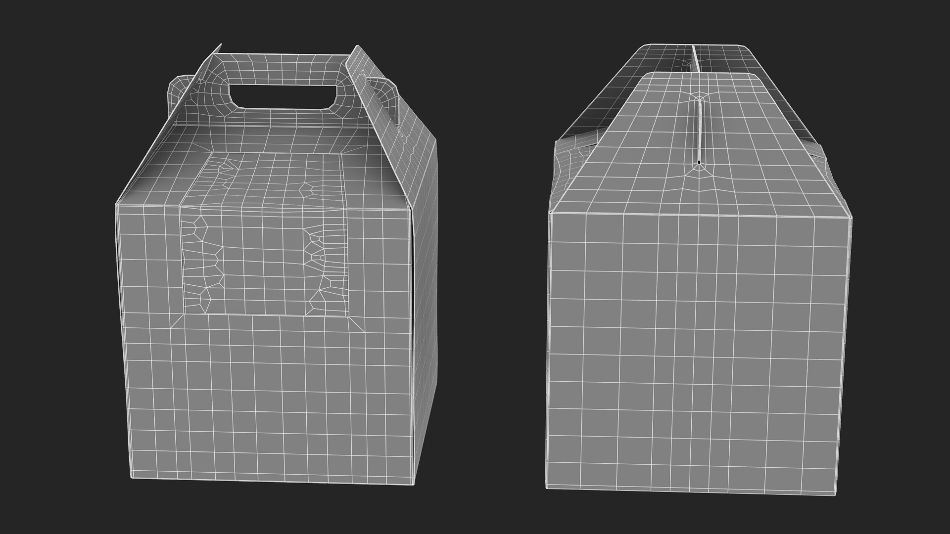 3D W Packaging Tall Cake Box Kraft with Window model