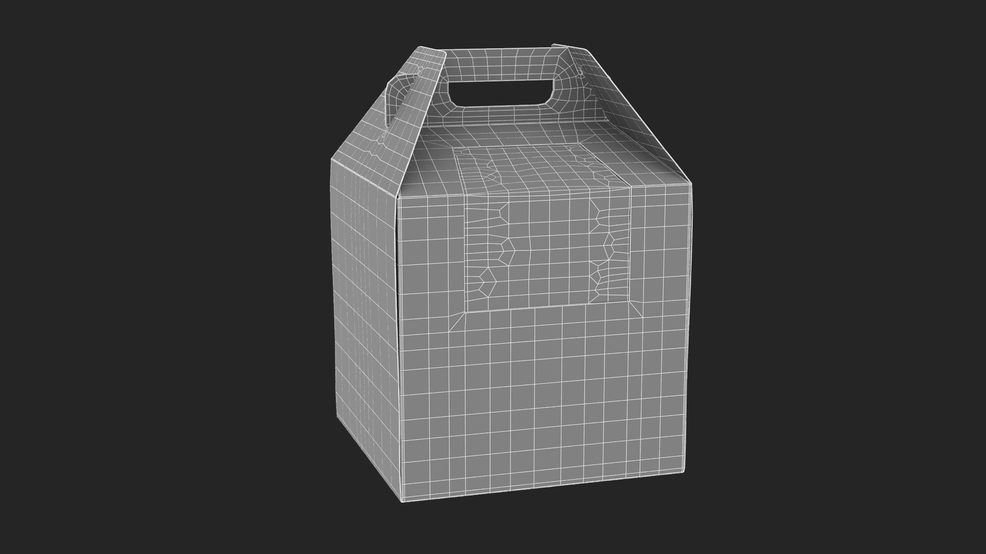 3D W Packaging Tall Cake Box Kraft with Window model