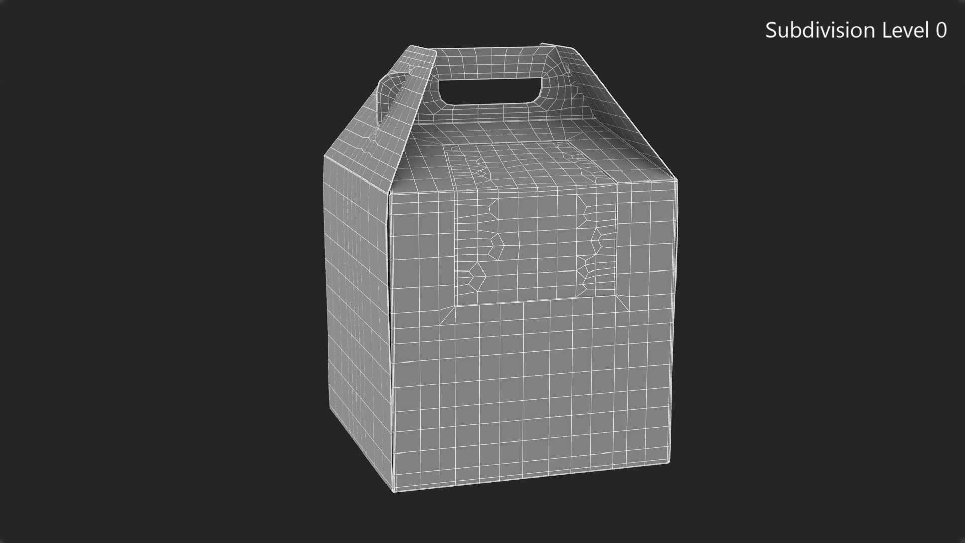 3D W Packaging Tall Cake Box Kraft with Window model
