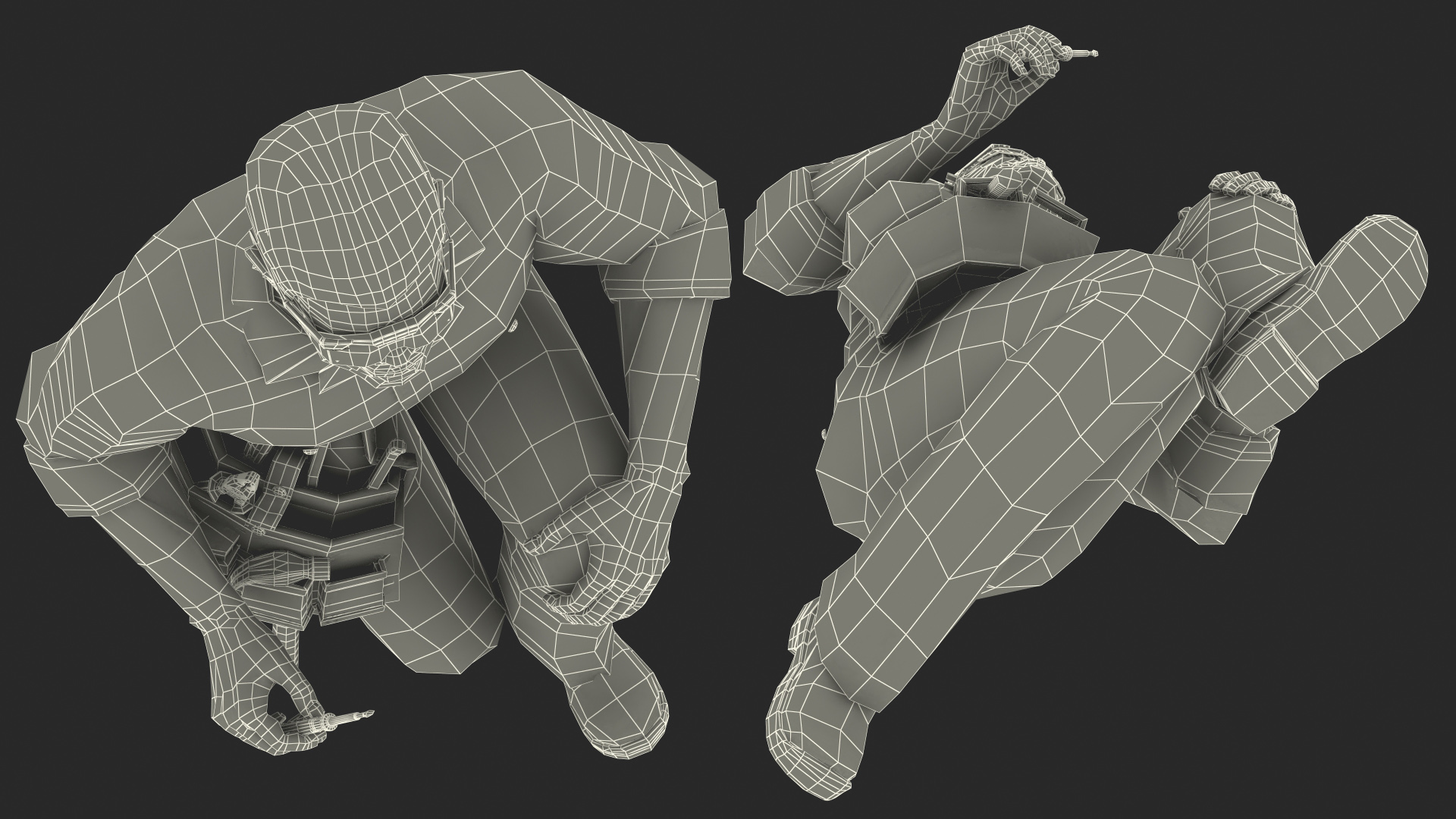 Dark Skin Black Man Electrician Inspecting Pose 3D