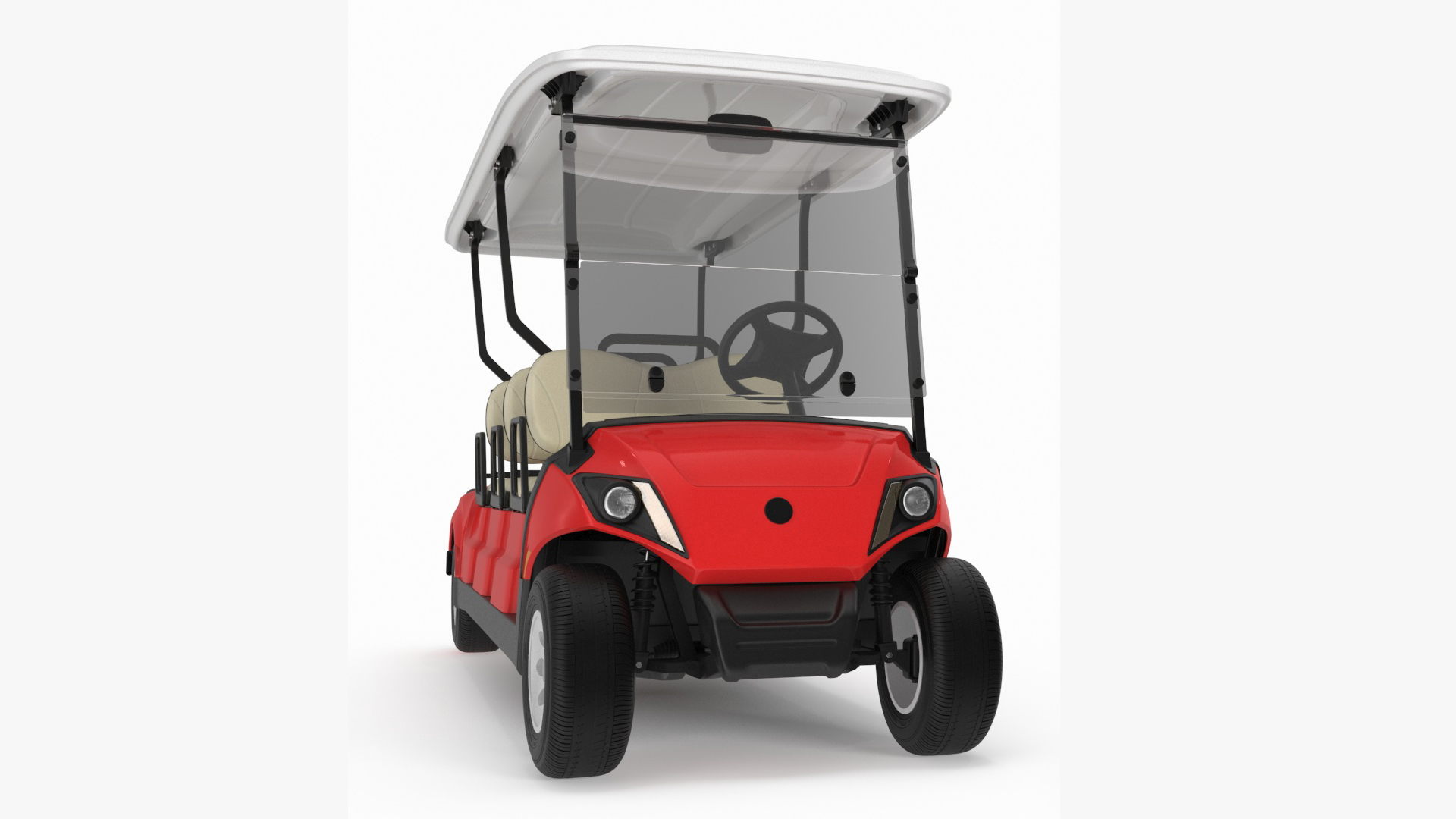 3D Yamaha Golf Electric Six Seat Car Red Rigged for Cinema 4D model