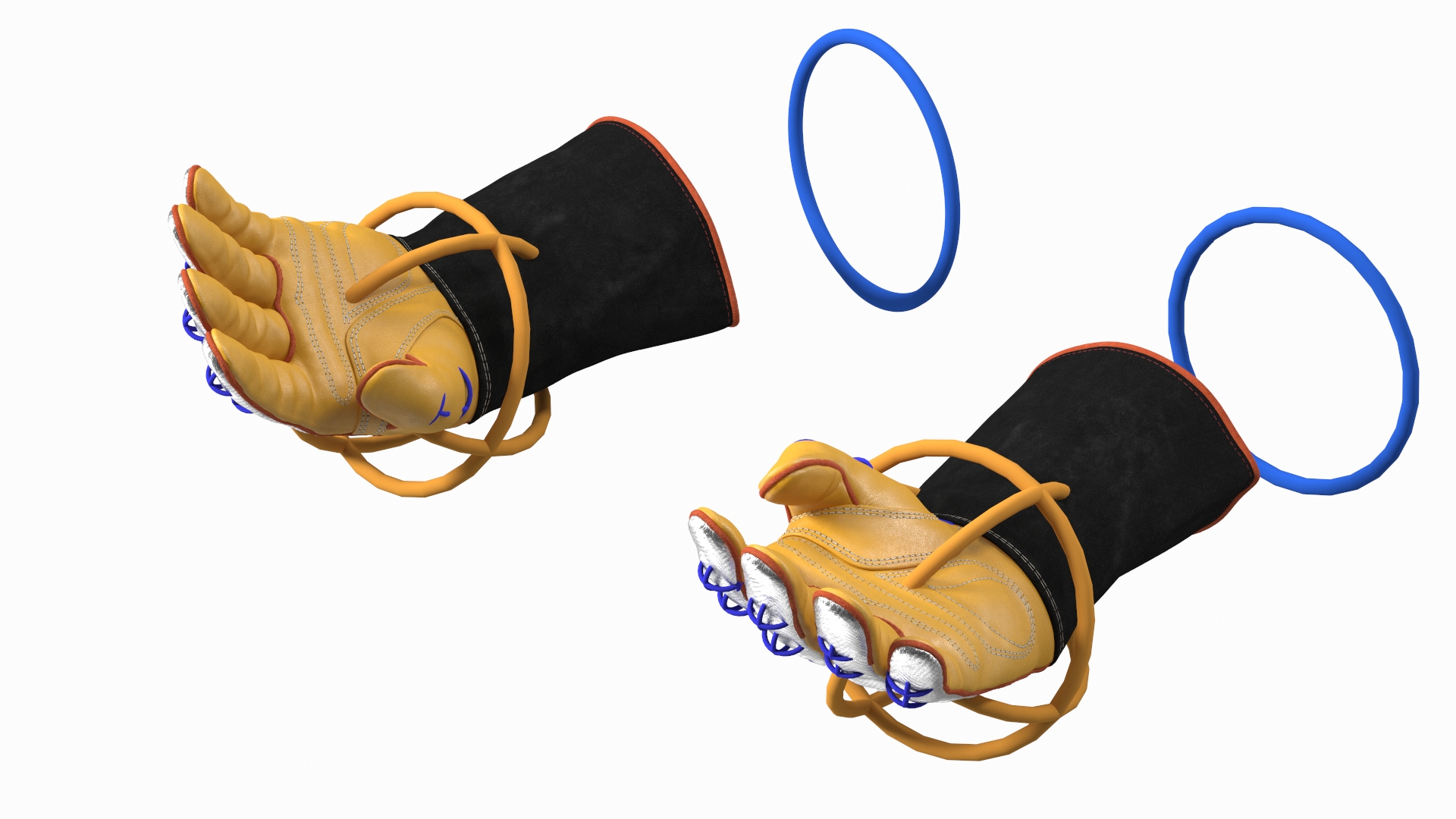 Lincoln Electric Reflective Welding Gloves Rigged 3D model