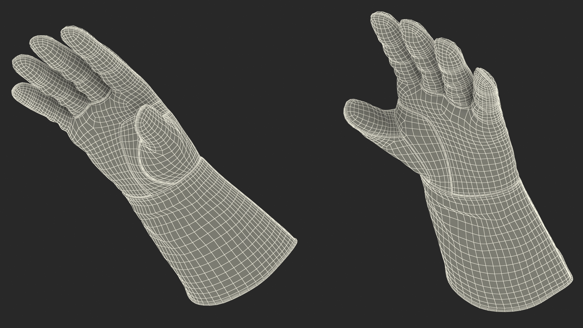 Lincoln Electric Reflective Welding Gloves Rigged 3D model