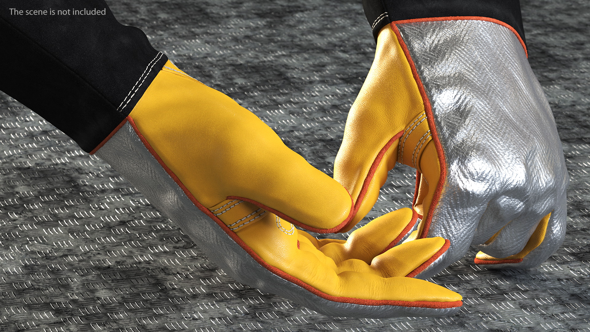 Lincoln Electric Reflective Welding Gloves Rigged 3D model
