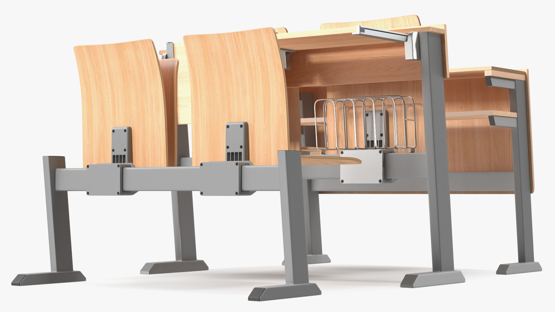 3D model University Seating System Set Four Seats