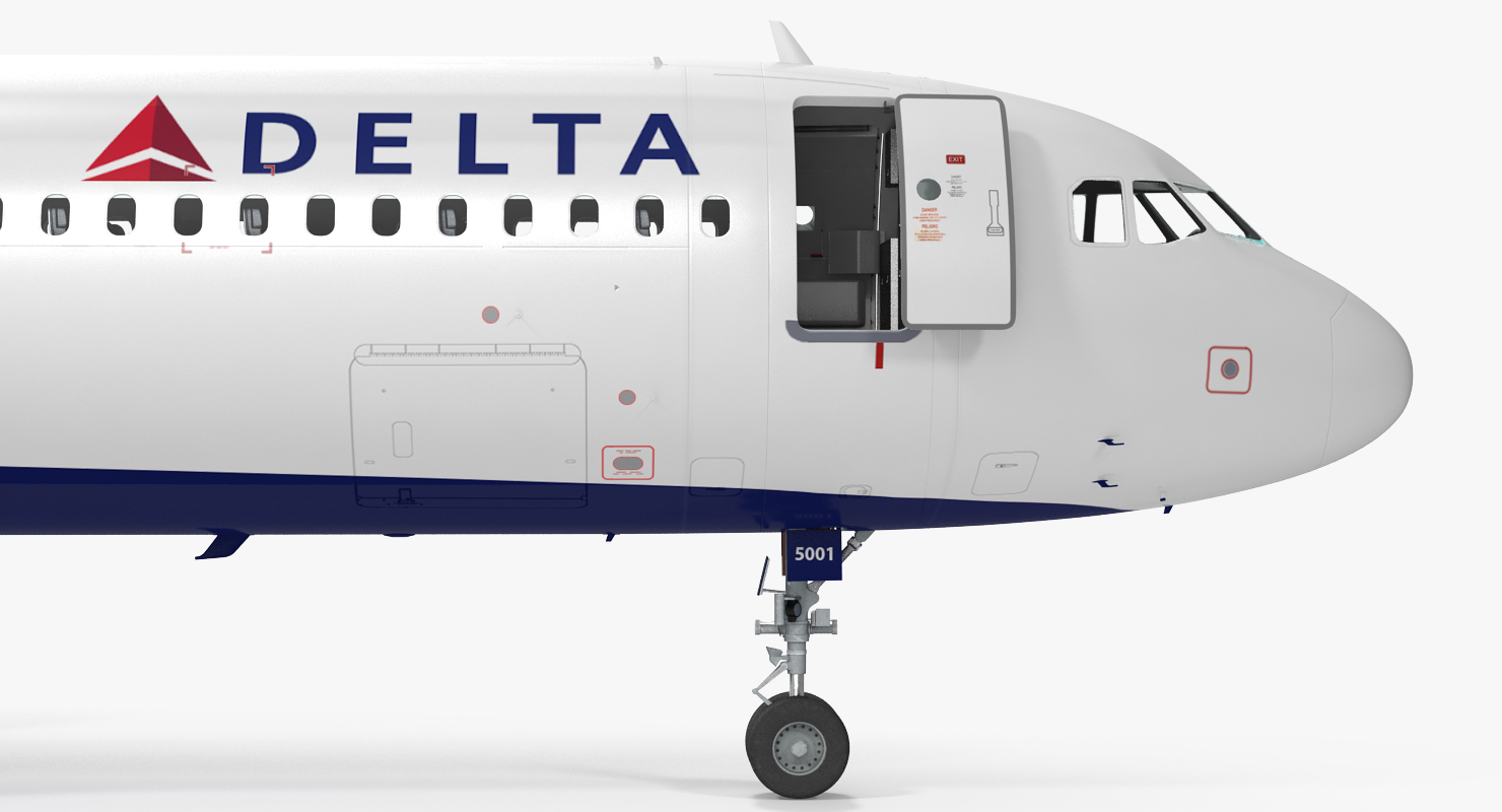 3D Airbus A321 NEO Delta Rigged model