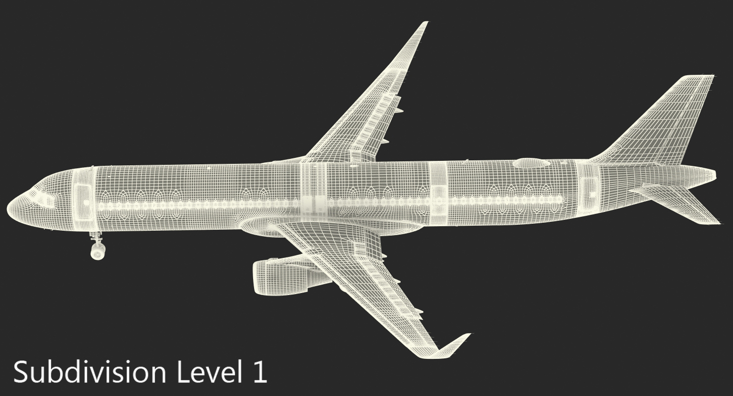 3D Airbus A321 NEO Delta Rigged model