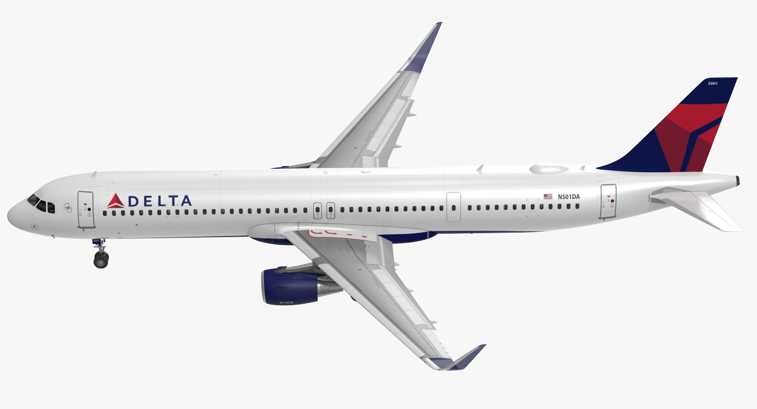 3D Airbus A321 NEO Delta Rigged model
