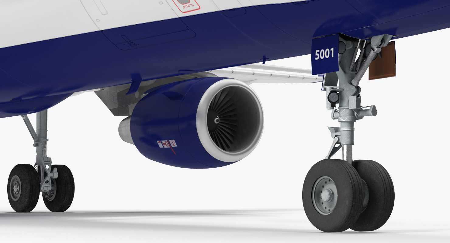 3D Airbus A321 NEO Delta Rigged model