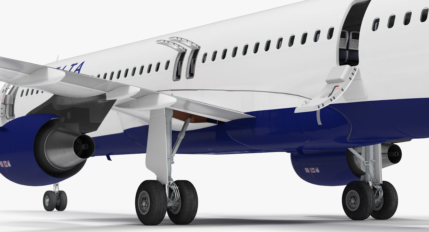 3D Airbus A321 NEO Delta Rigged model
