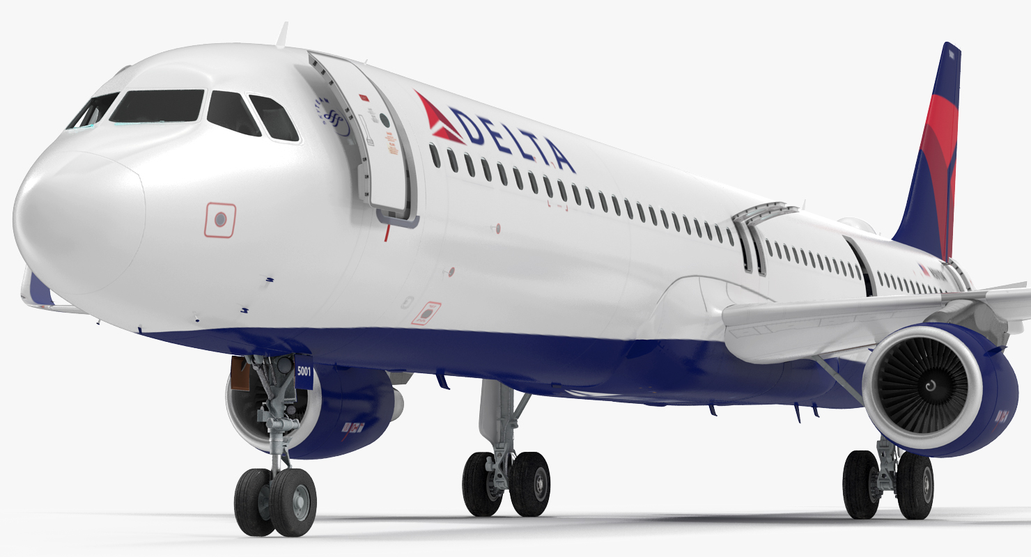 3D Airbus A321 NEO Delta Rigged model