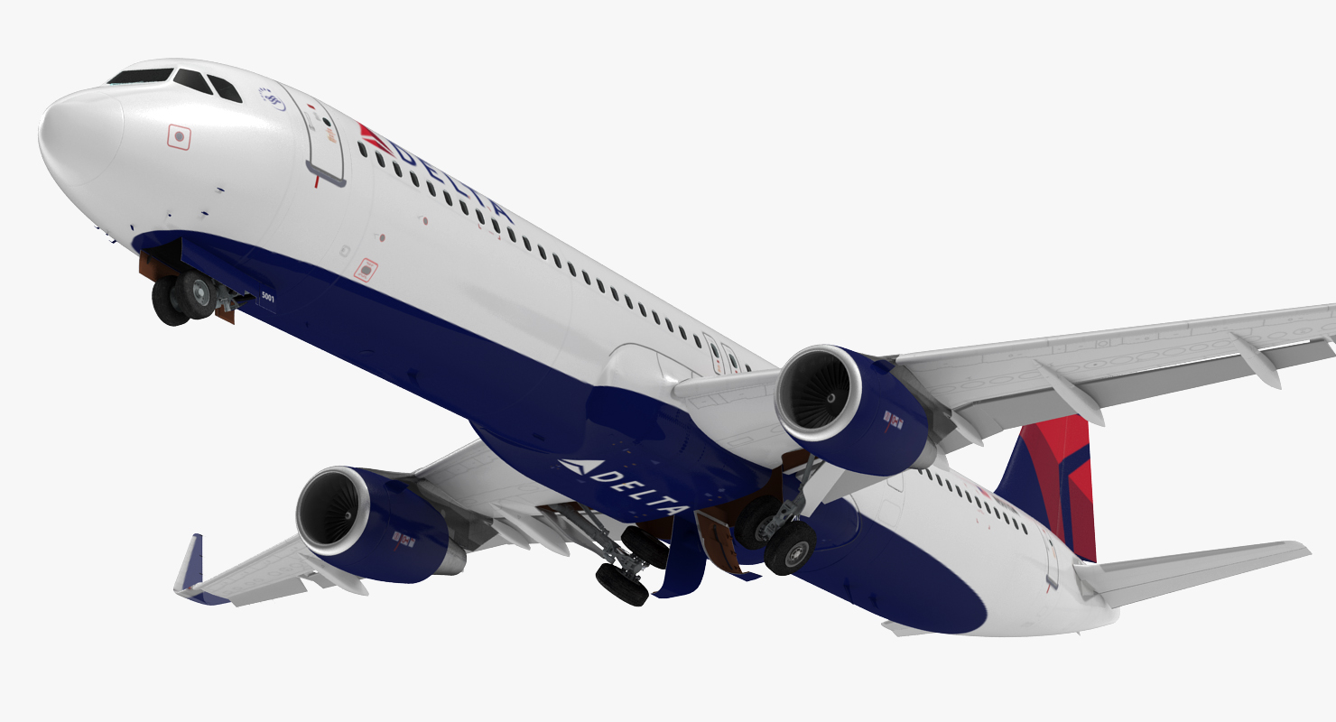 3D Airbus A321 NEO Delta Rigged model