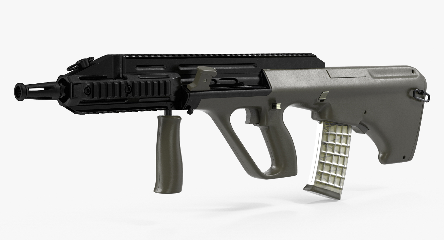3D Austrian Bullpup Rifle Steyr AUG A3 Green