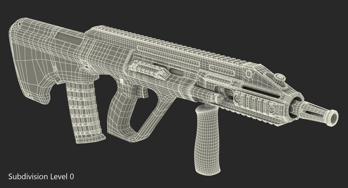 3D Austrian Bullpup Rifle Steyr AUG A3 Green