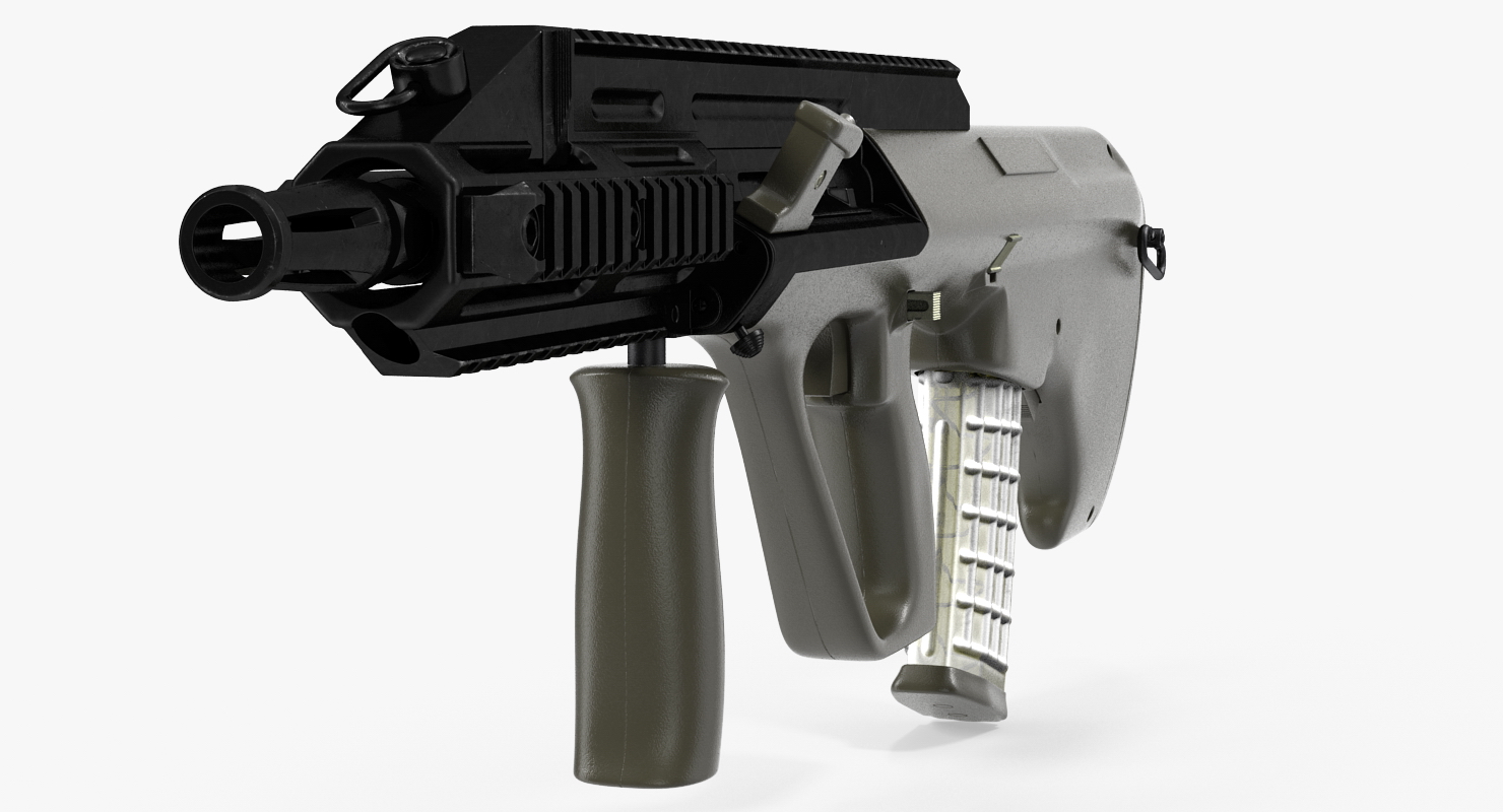 3D Austrian Bullpup Rifle Steyr AUG A3 Green