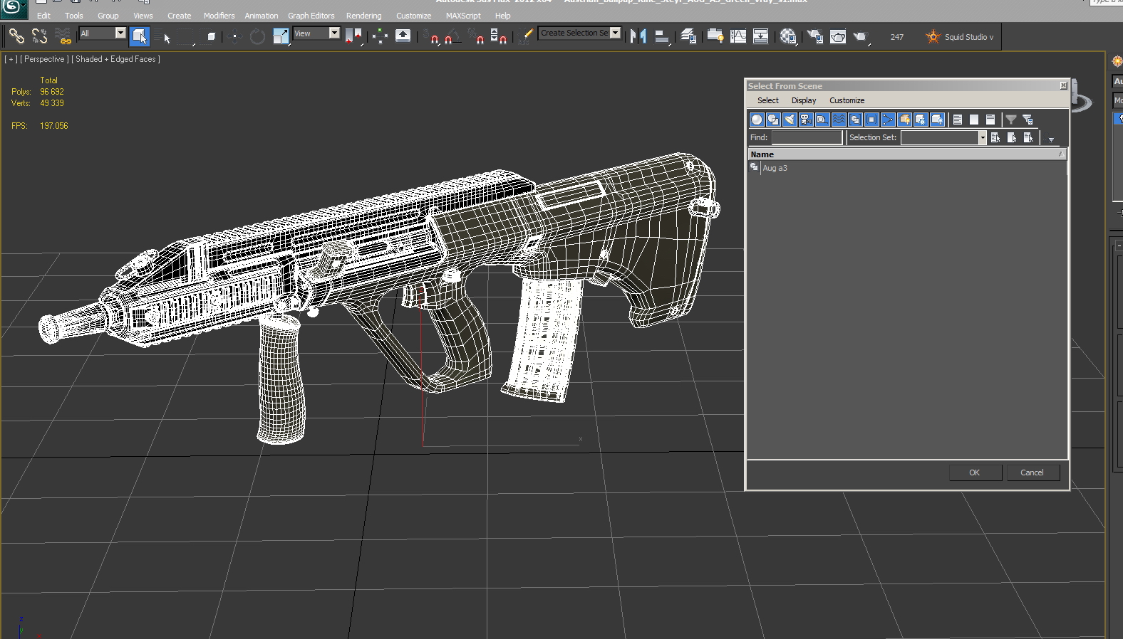 3D Austrian Bullpup Rifle Steyr AUG A3 Green