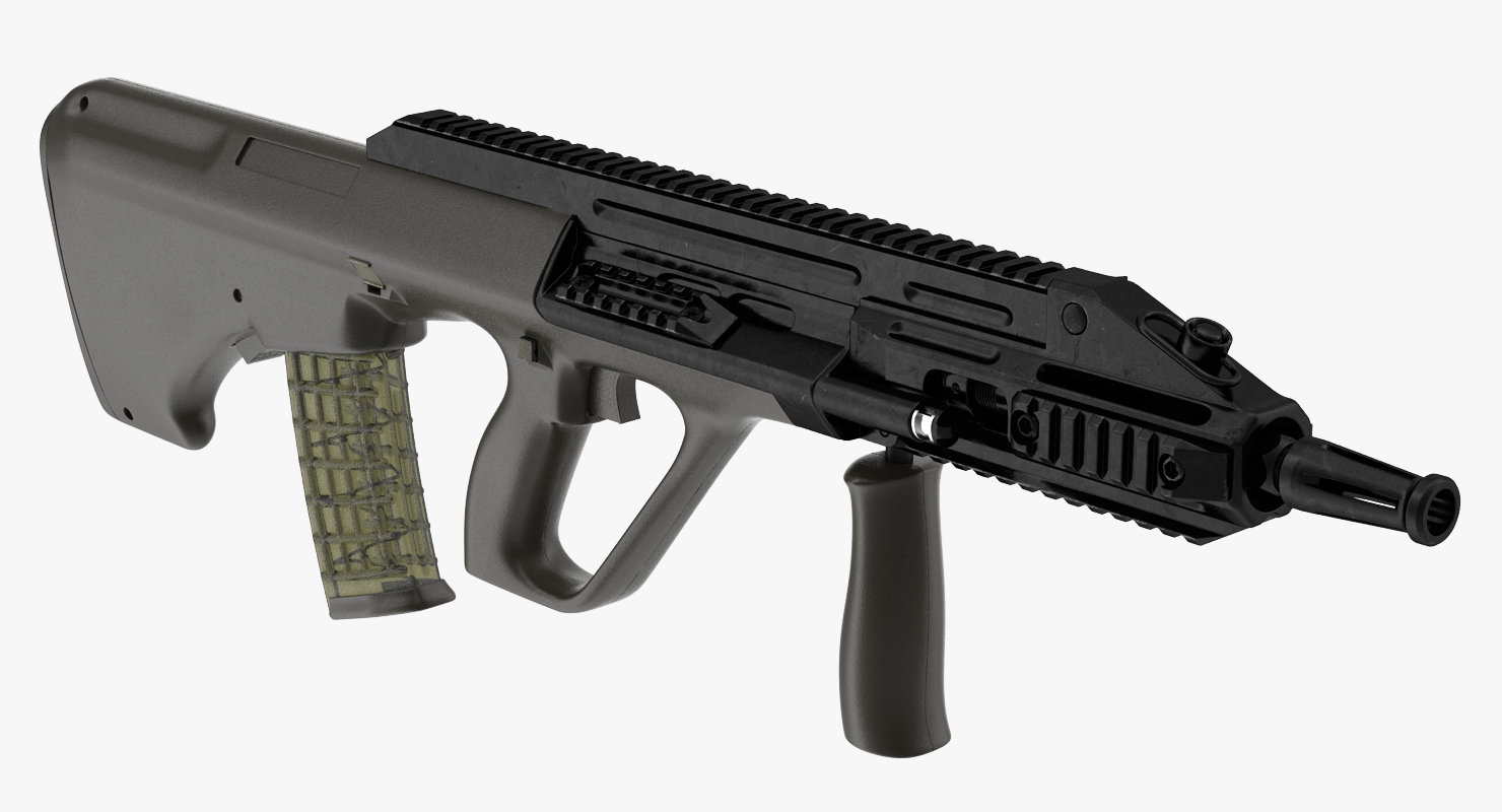 3D Austrian Bullpup Rifle Steyr AUG A3 Green