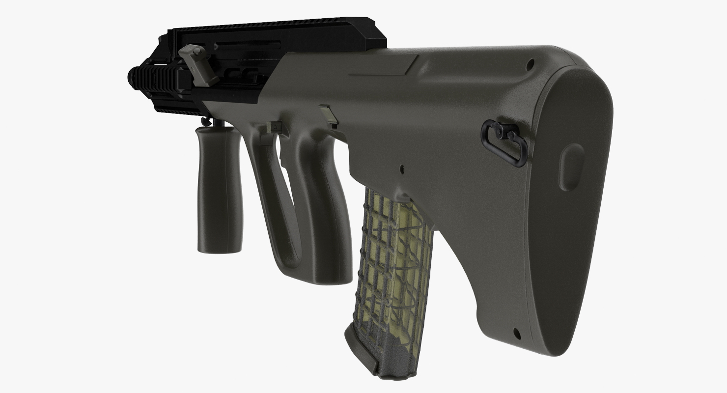 3D Austrian Bullpup Rifle Steyr AUG A3 Green