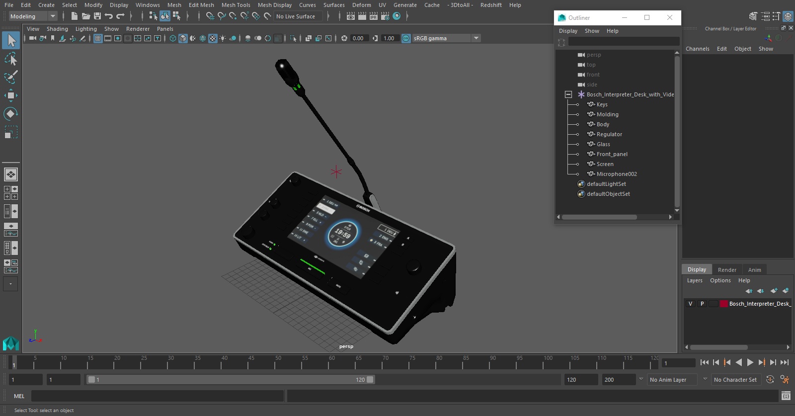 3D model Bosch Interpreter Desk with Video Output