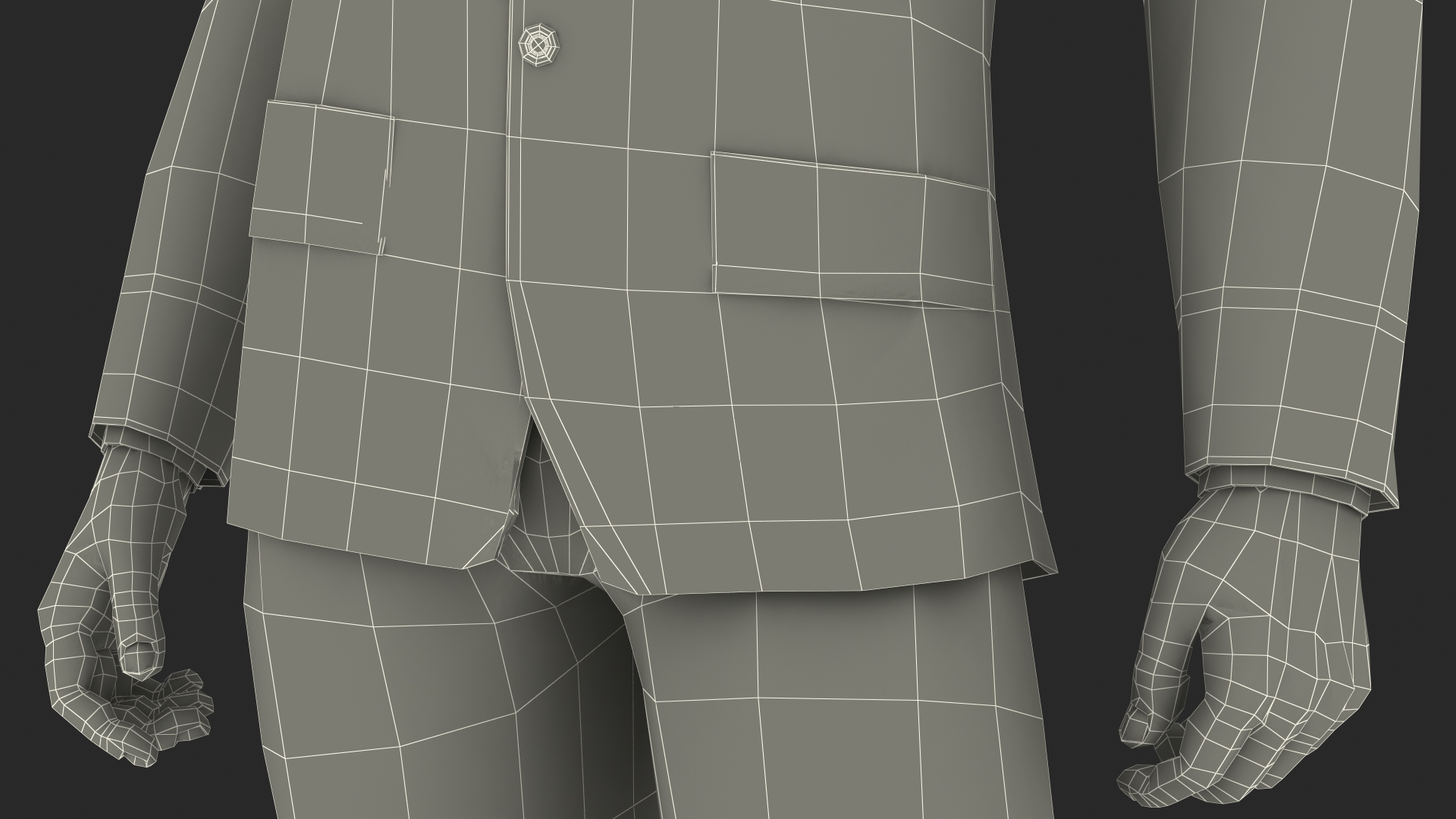 3D model Light Skin Black Man in Formal Suit