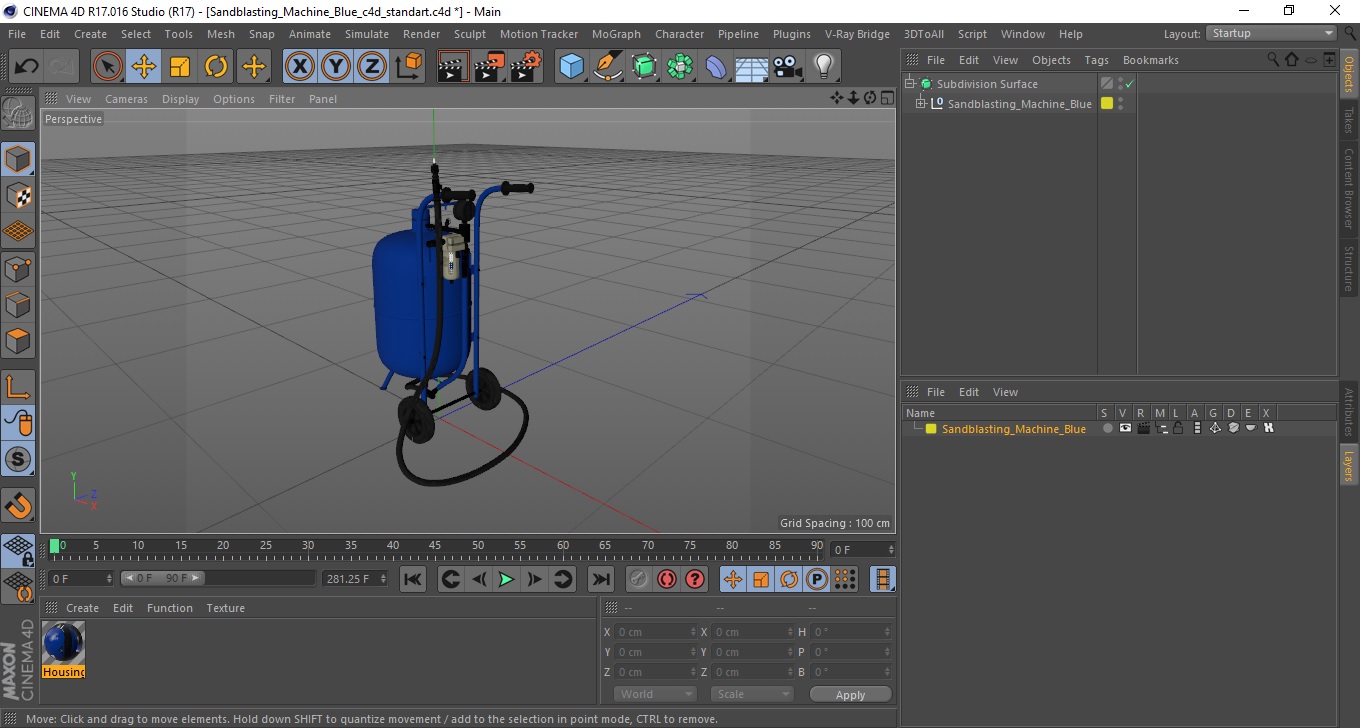 3D model Sandblasting Machine Blue