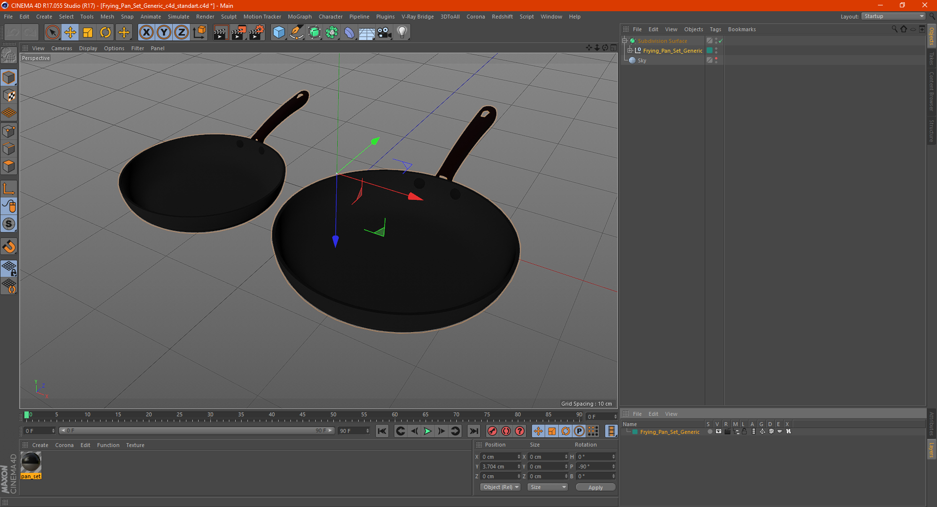 Frying Pan Set Generic 3D