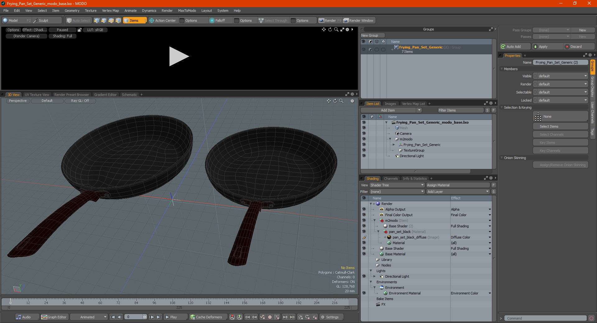 Frying Pan Set Generic 3D