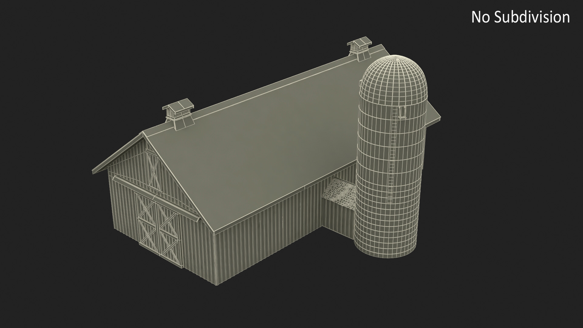 Barn Silo Red Old 3D