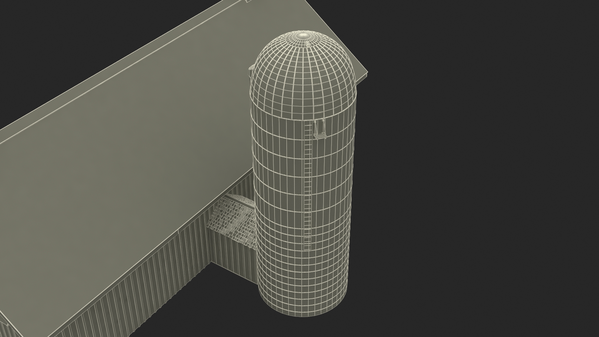 Barn Silo Red Old 3D