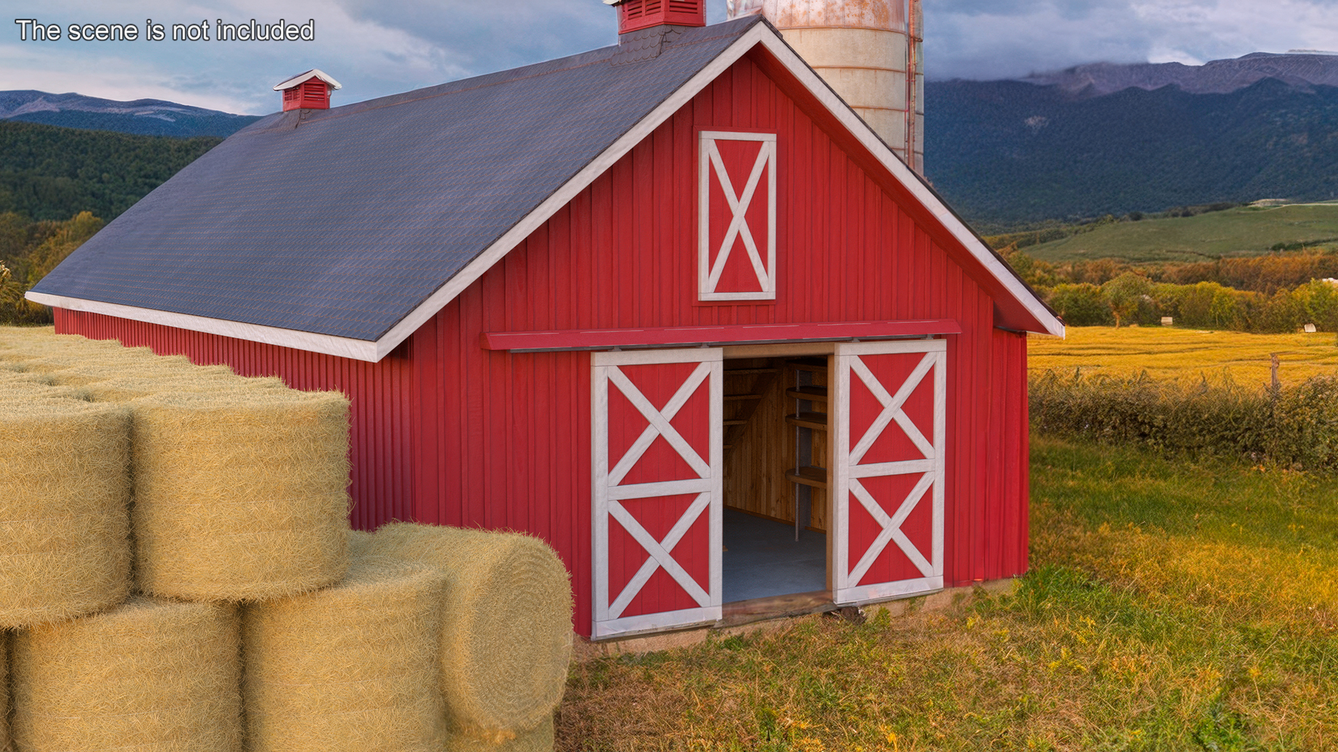 Barn Silo Red Old 3D