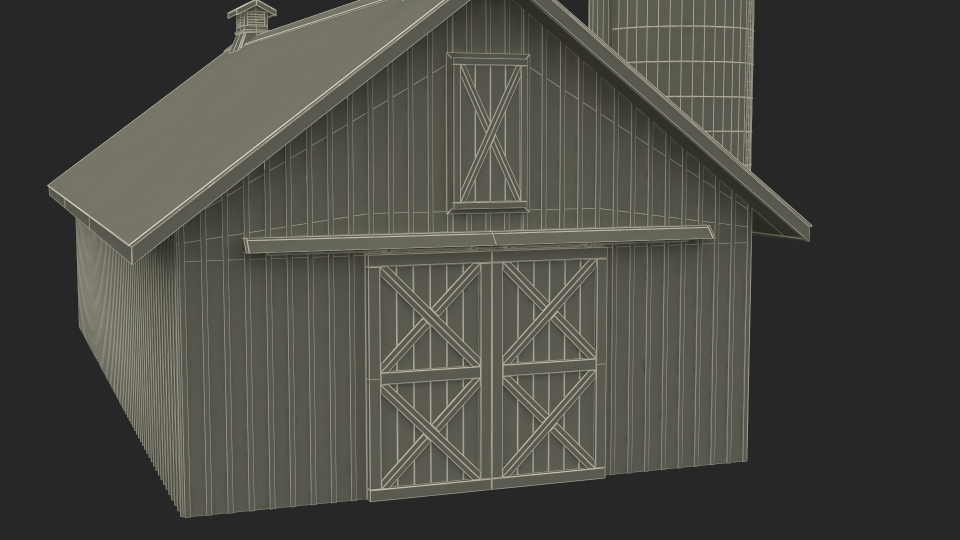 Barn Silo Red Old 3D