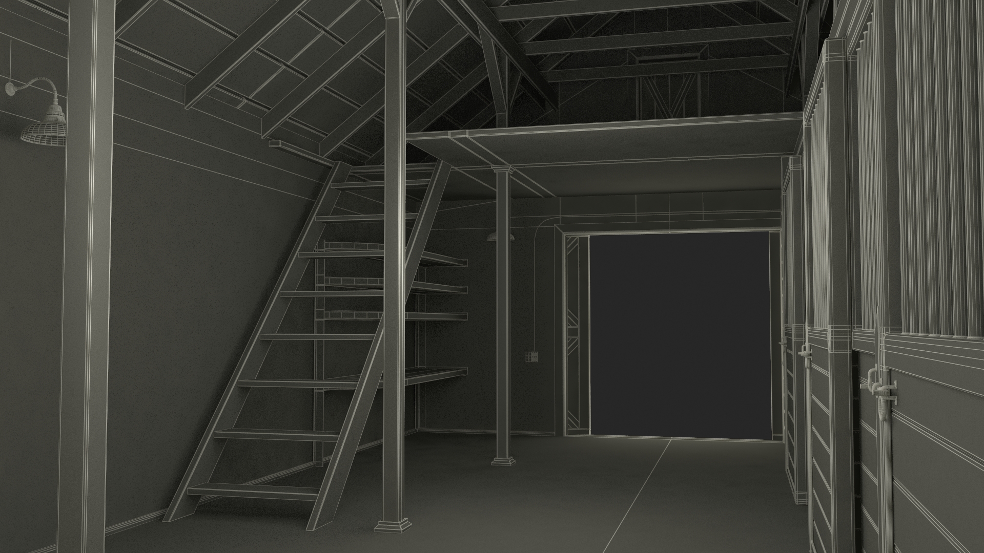 Barn Silo Red Old 3D
