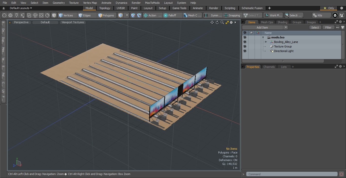 3D Bowling Alley Lane model