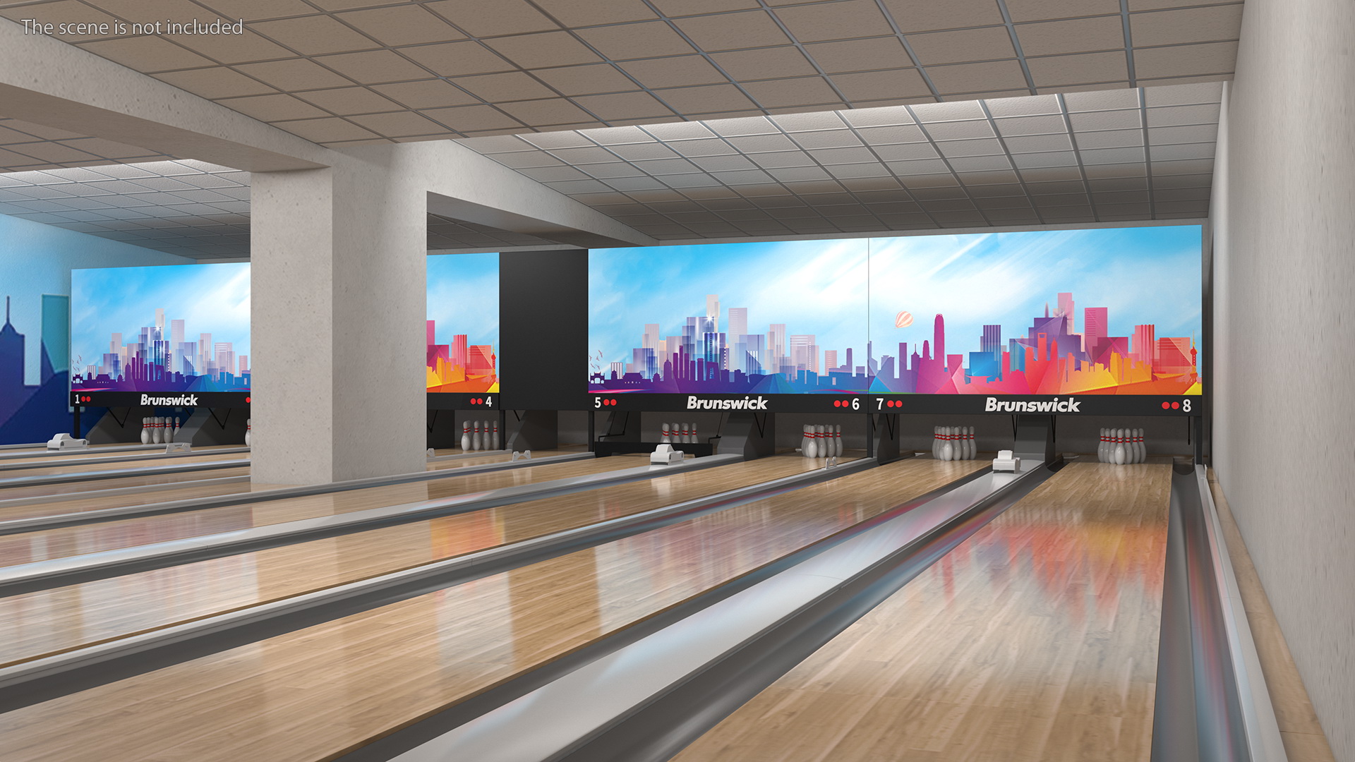 3D Bowling Alley Lane model